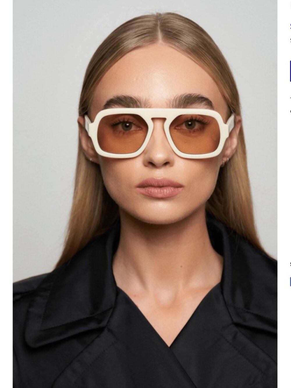 NWT Elisa Johnson Jane Sunglasses, Ivory White